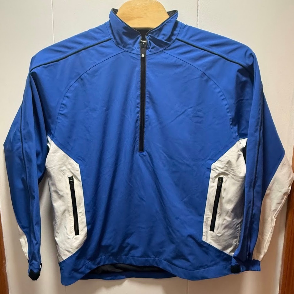 FootJoy FJ DryJoys Tour Collection Mens Blue 1/4 Zip Golf Pullover Jacket L
